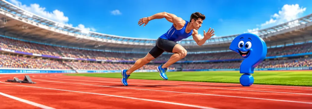 Sprinter beschleunigt mit tiefer Körpervorlage aus dem Startblock
