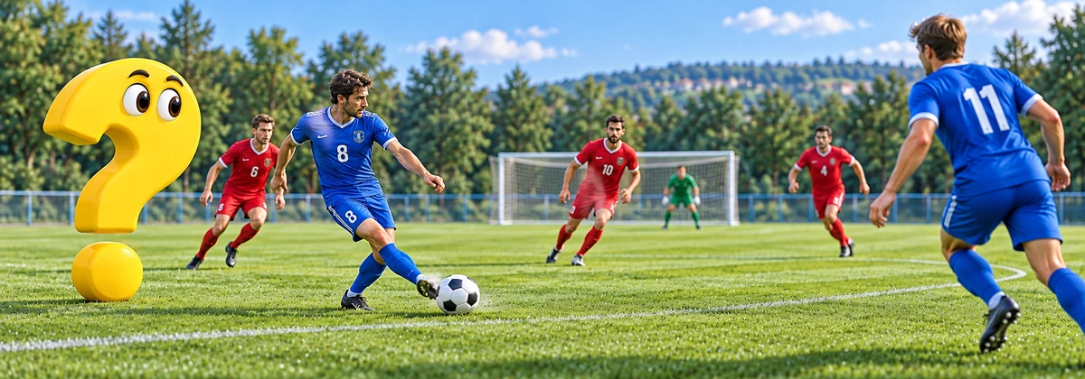 Mittelfeldspieler bereitet eine Spielverlagerung zum gegenüberliegenden Flügel vor