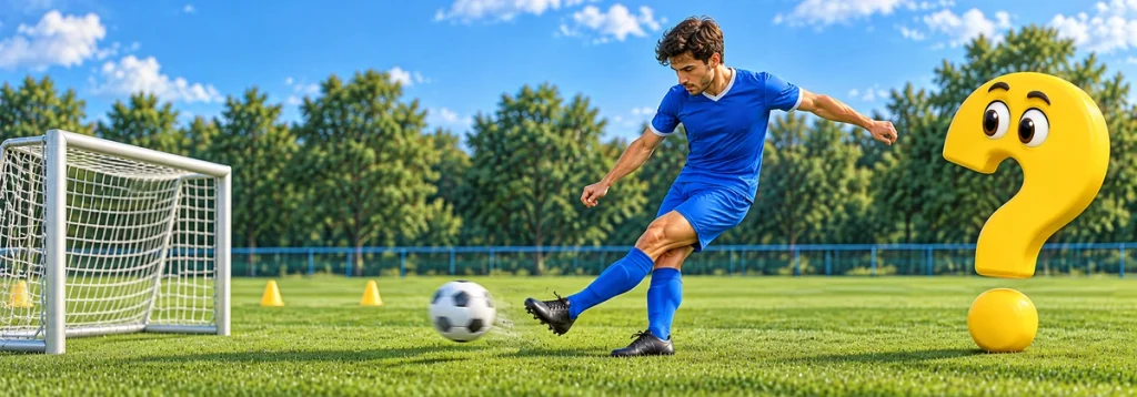 Spieler übt einen Torschuss auf ein kleines Trainingsziel